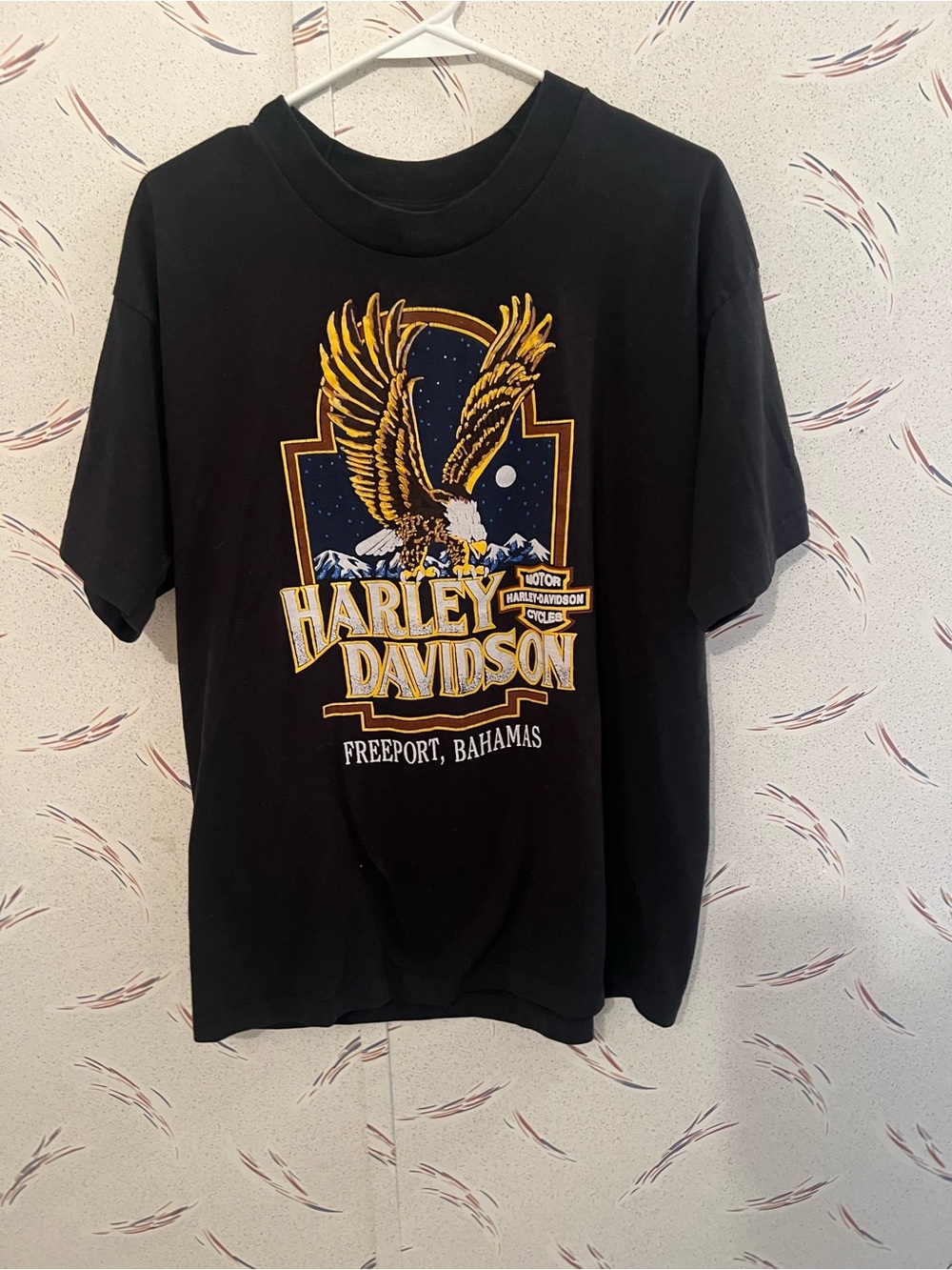 Harley-Davidson Black T-Shirt with Gold Eagle Graphic